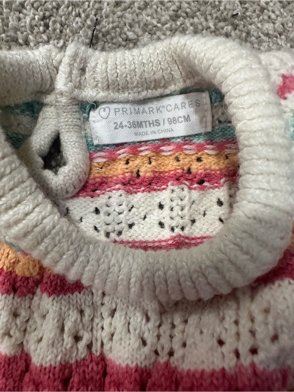 Primark Toddler Striped Knit Crochet Outfit Girls Shorts Tank 24-36 months - Picture 5 of 5